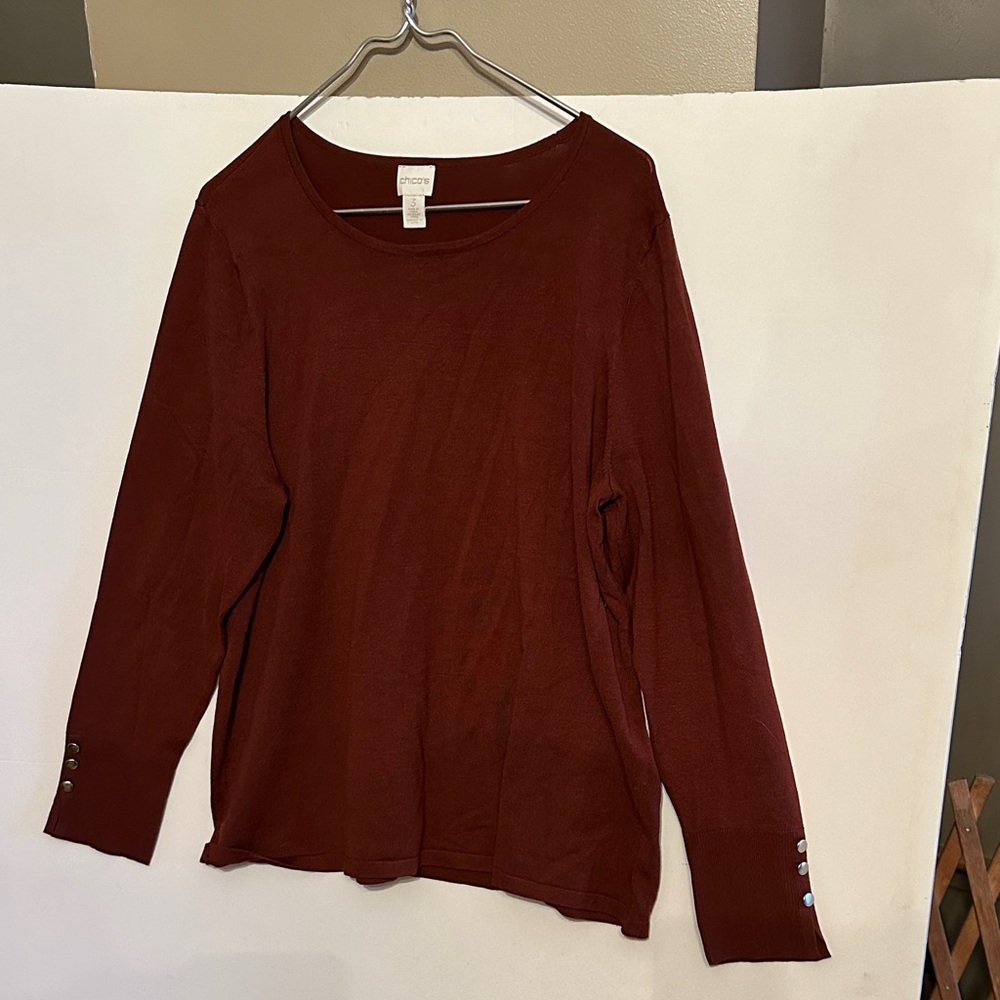 Chico's Burnt red Long Sleeve Top